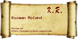Kuzman Roland névjegykártya